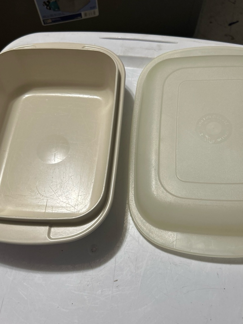 Tupperware Cream Food Storage Container with Lid - Picture 2 of 8
